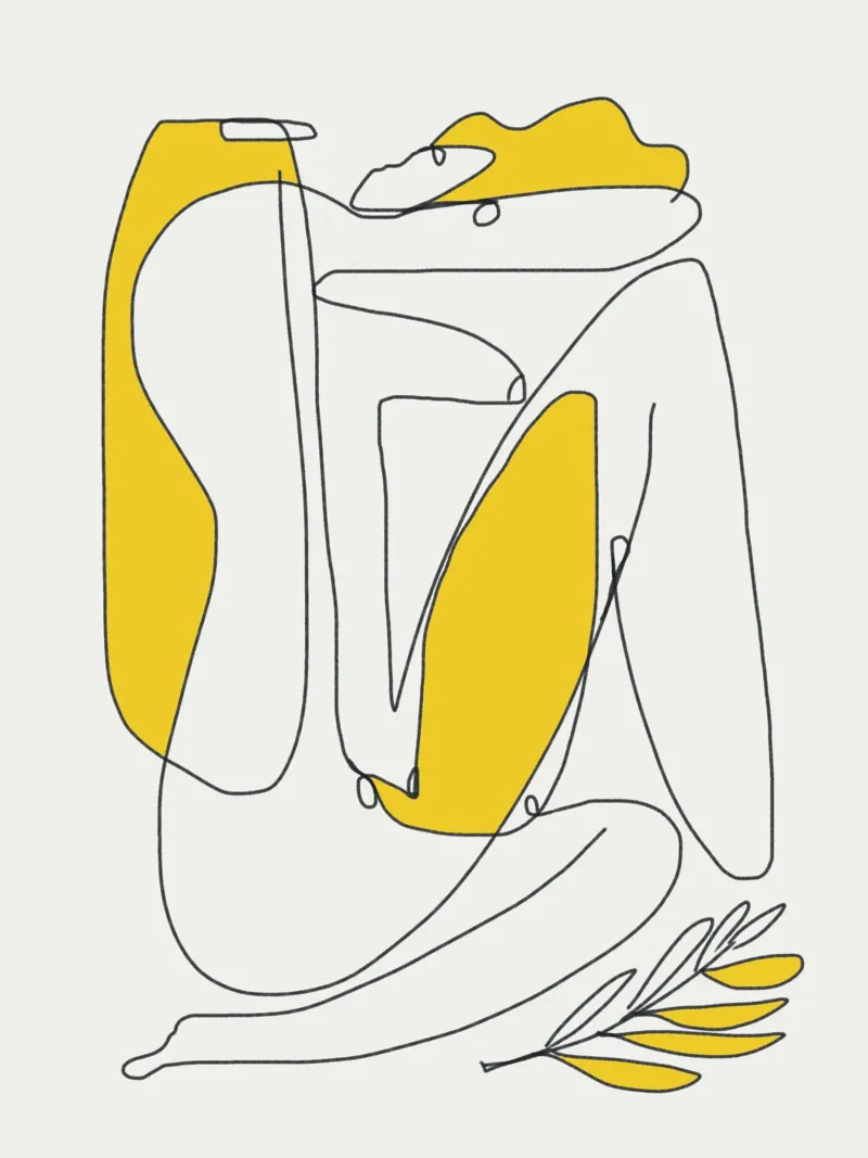 Line art donna bambino abbraccio pannello forex da Little Dean