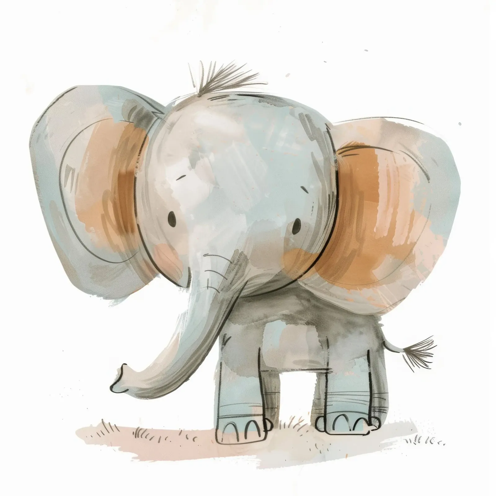 Un grazioso cucciolo di elefante dalle linee morbide e giocose pellicola backlit da DesignDoodle