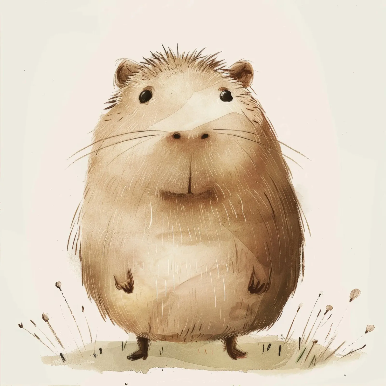 Charmantes Capybara mit schrulligem, verspieltem Geist Hahnemühle von DesignDoodle