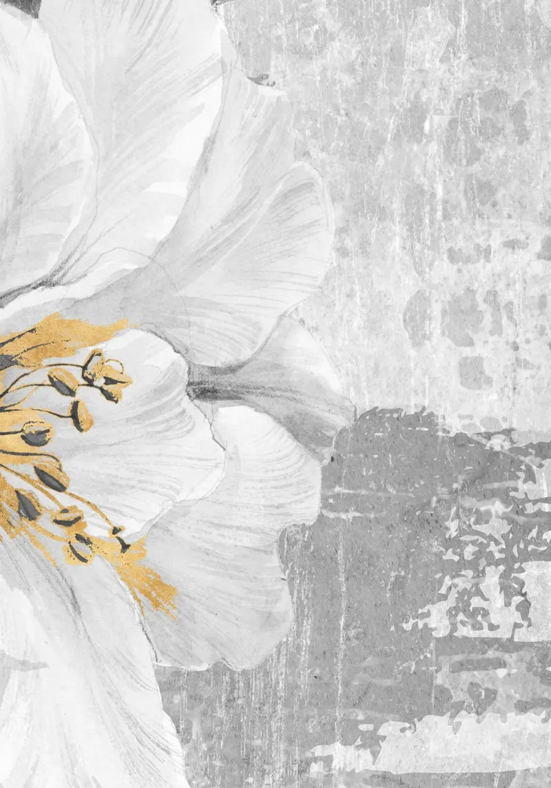 gray abstract art with flower pellicola backlit da vintageshop