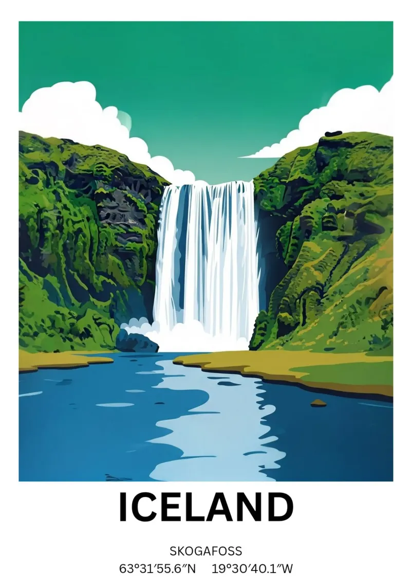 Skógafoss: The Original White Noise Machine, Iceland pellicola backlit da ZEN VACATION