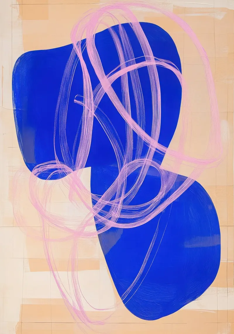 Forme dinamiche in blu cobalto e rosa plexiglass da Euphoria Theresa