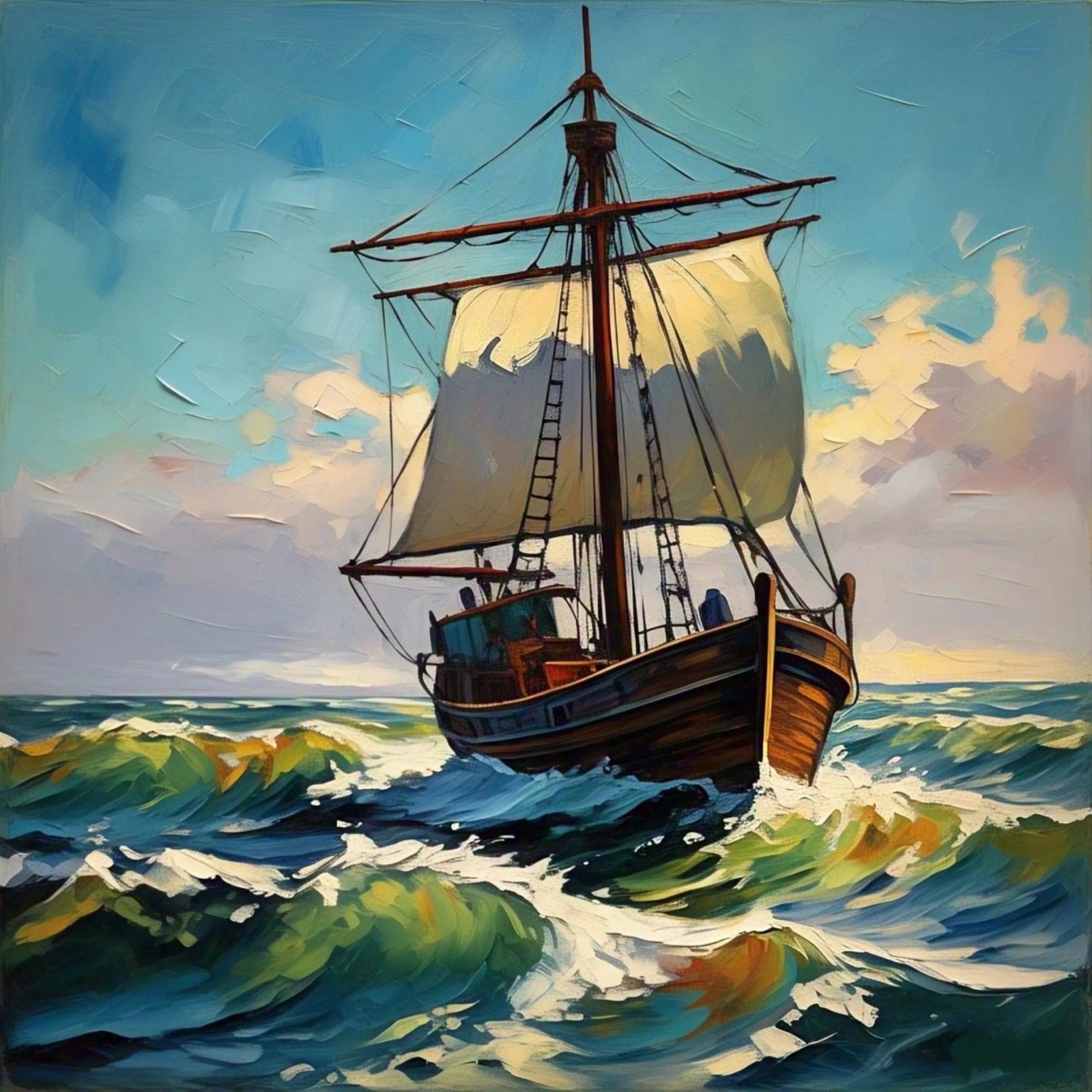 sailing ship sails poster by Earthly Visions
