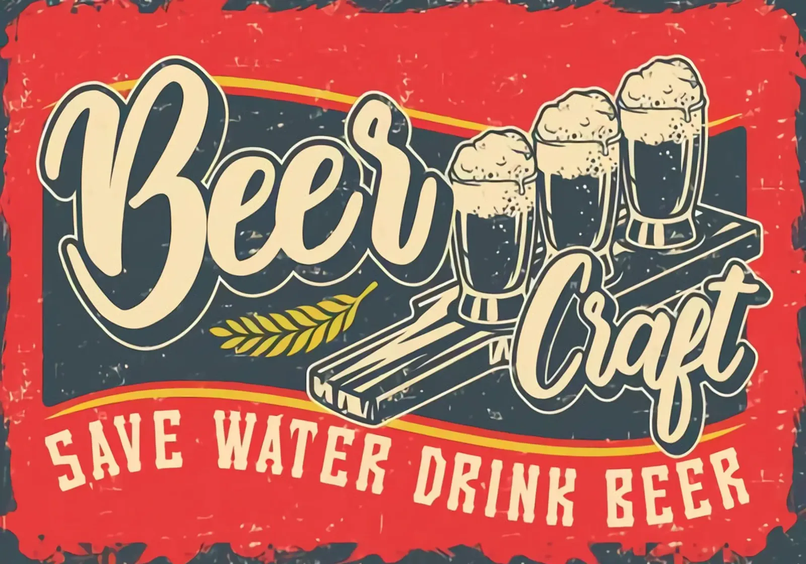 Poster "Salva l'acqua bevi la birra pellicola backlit da Jodie Art