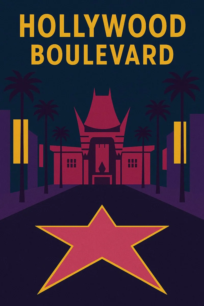 Hollywood Boulevard – L'Affiche Star de Los Angeles poster con telaio in plastica da JETLAG | affiches voyage