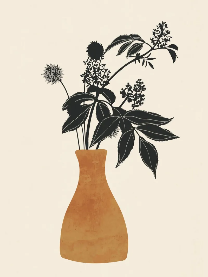 Minimal Abstrakte Kunst Vase Pflanze 2 Poster von ThingDesign