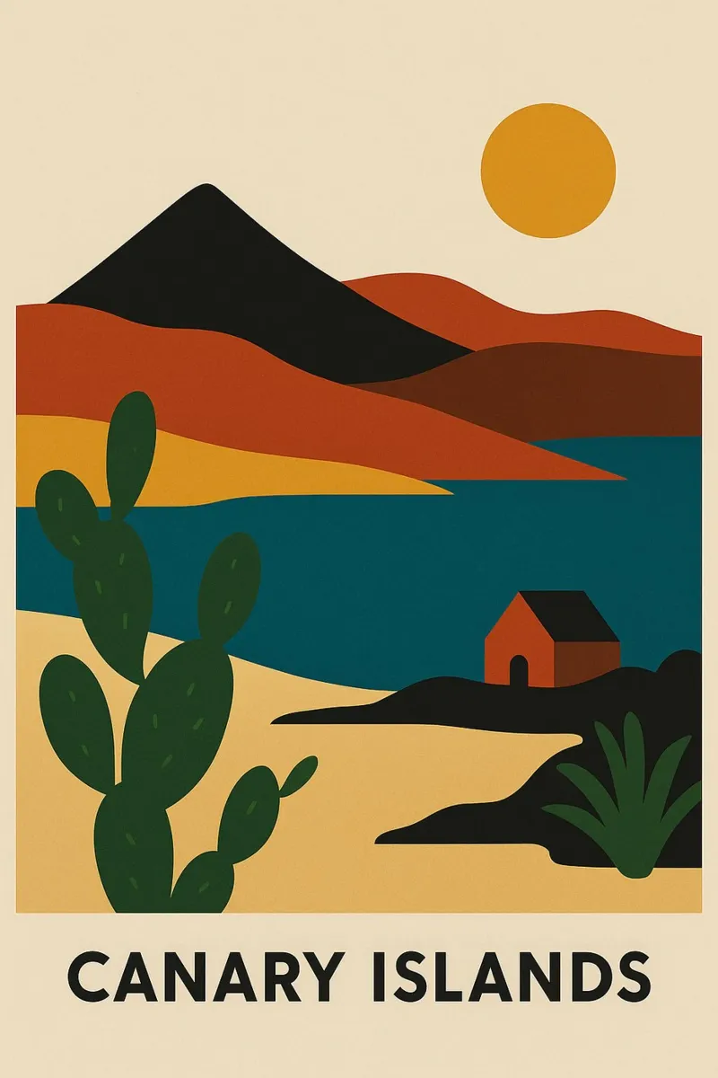 Isole Canarie - Vulcani, sole e natura surreale poster con telaio in alluminio da JETLAG | affiches voyage