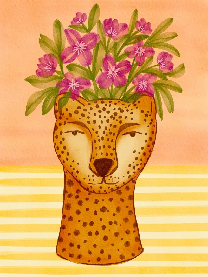 Vaso leopardato carta hahnemühle da Nikita Jariwala