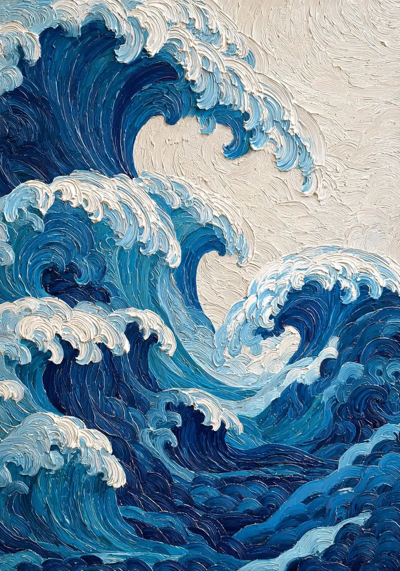 Roar of the Sea poster con telaio in legno da Mosaic Dialogue