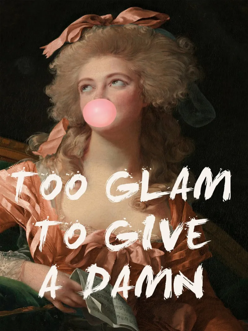 Too Glam Lady with Bubble Gum pellicola backlit da GraceDigitalArtCo