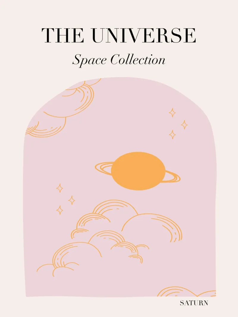 Pink Universe Art poster con telaio in legno da GraceDigitalArtCo