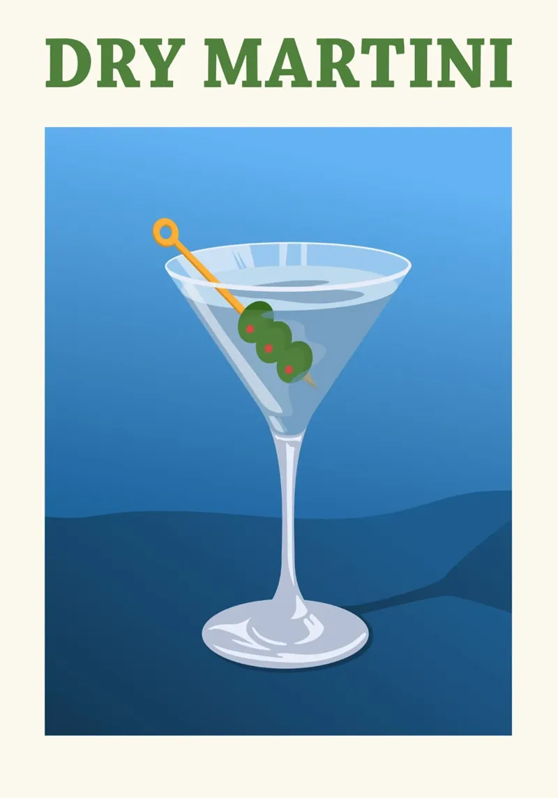 Dry Martini Cocktail canvas by Neeraprint