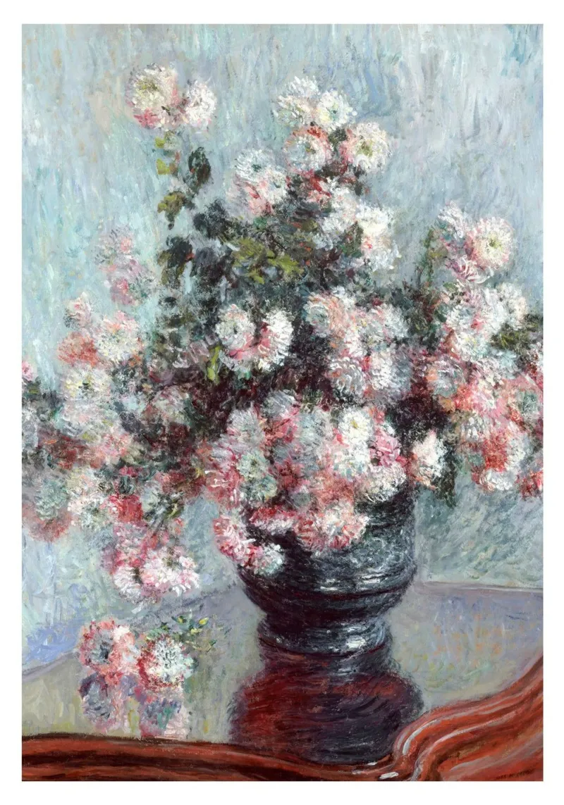 blumenvase chrysantheme inneneinrichtung claude monet Hahnemühle von belong shop