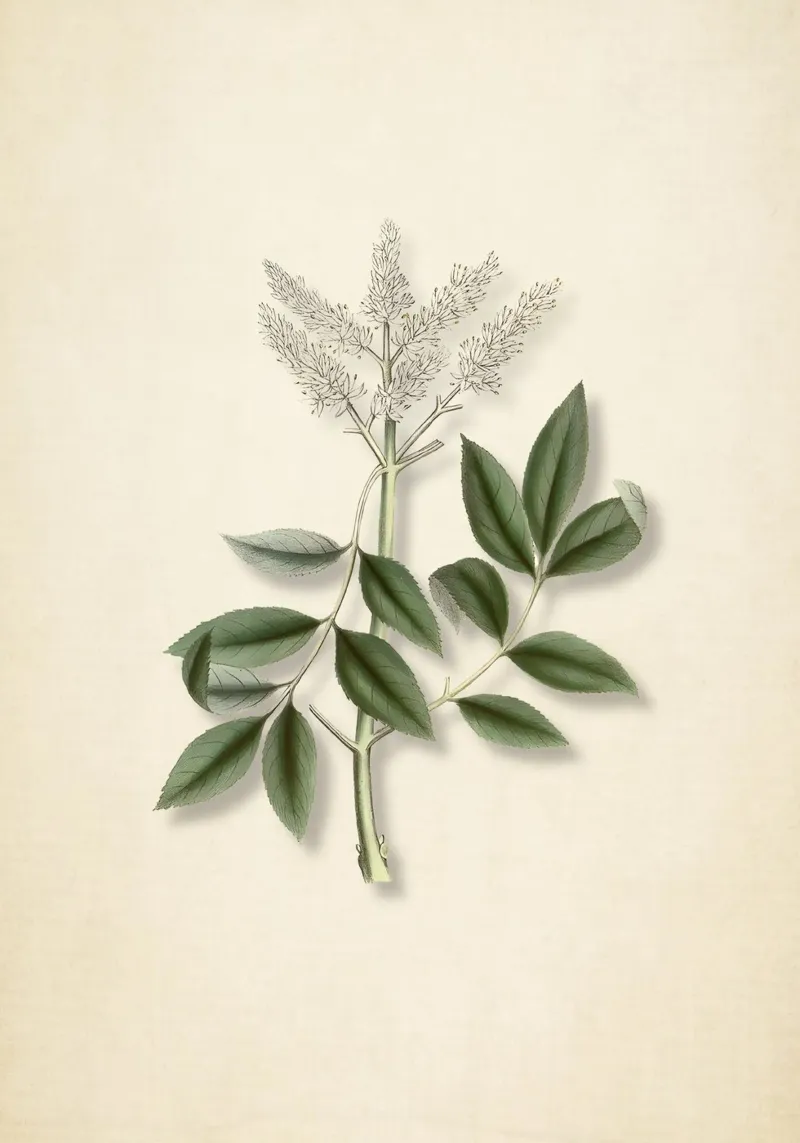 Botanische print van moerasspirea - Wild Kruid Natuur Kunst canvas met Baklijst van ClubArt
