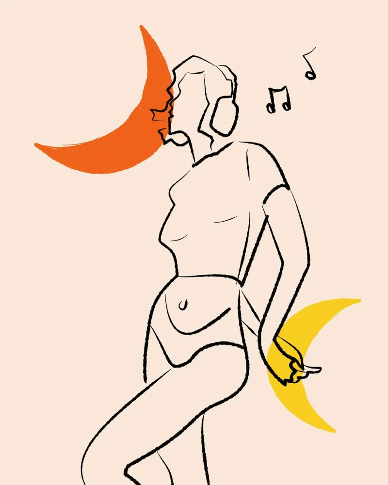 Verloren in muziek poster met kunststof frame van Kintsugi99