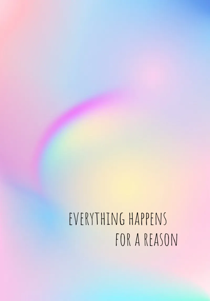 Everything happens for a reason - Aura - Dopamine decor poster con telaio in alluminio da keinkonzept