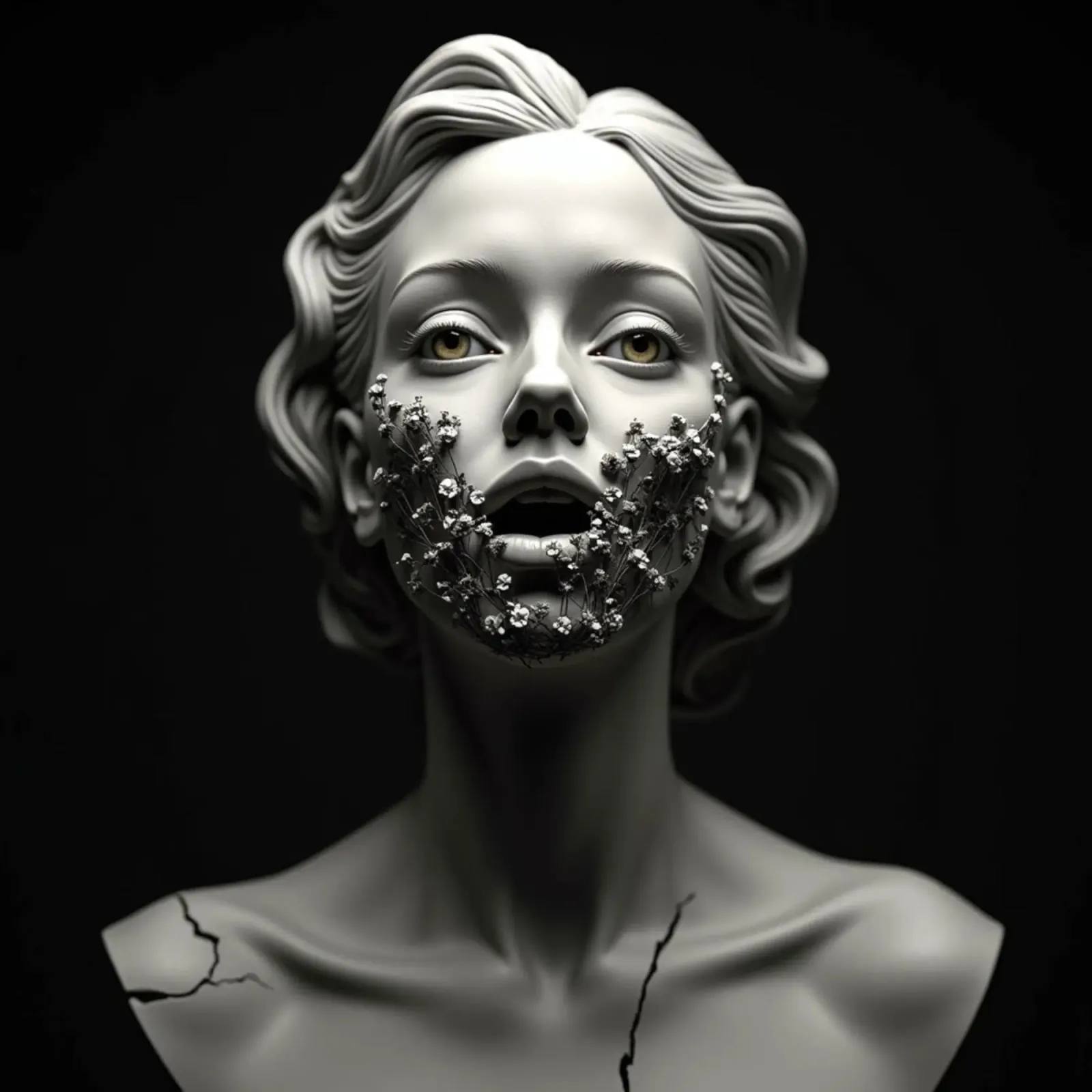 Ha parlato in petali poster con telaio in plastica da Dustlight Atelier