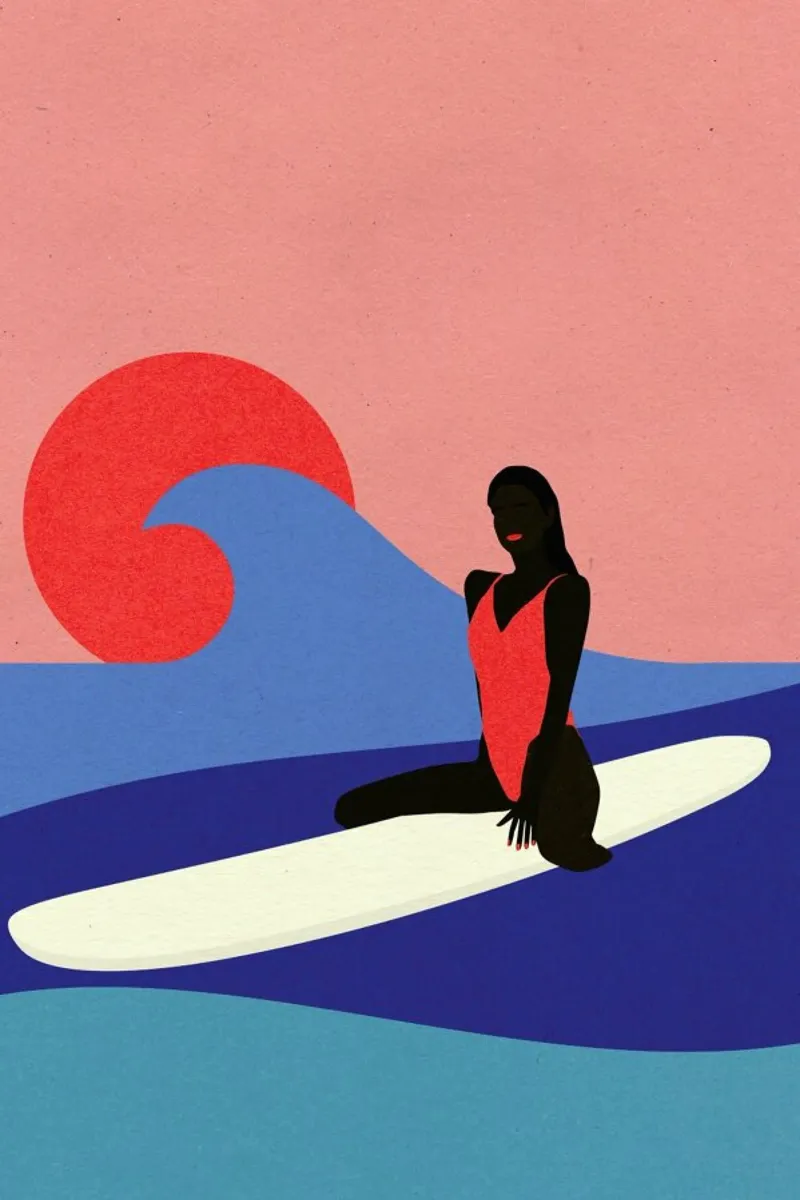 Girl On A Surfboard backlit film by Rosi Feist