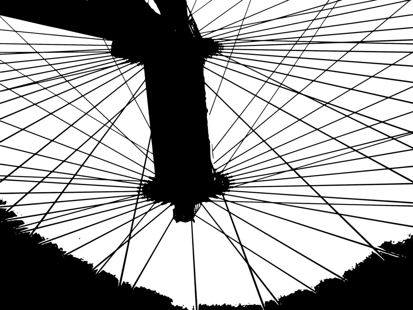 Spoke Symmetry poster with aluminum frame by Silhouetica