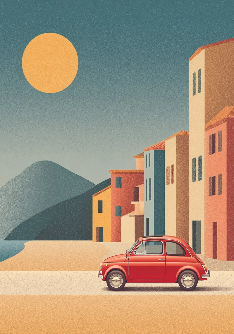 Coastal Drive in Cinquecento alluminio dibond da michi