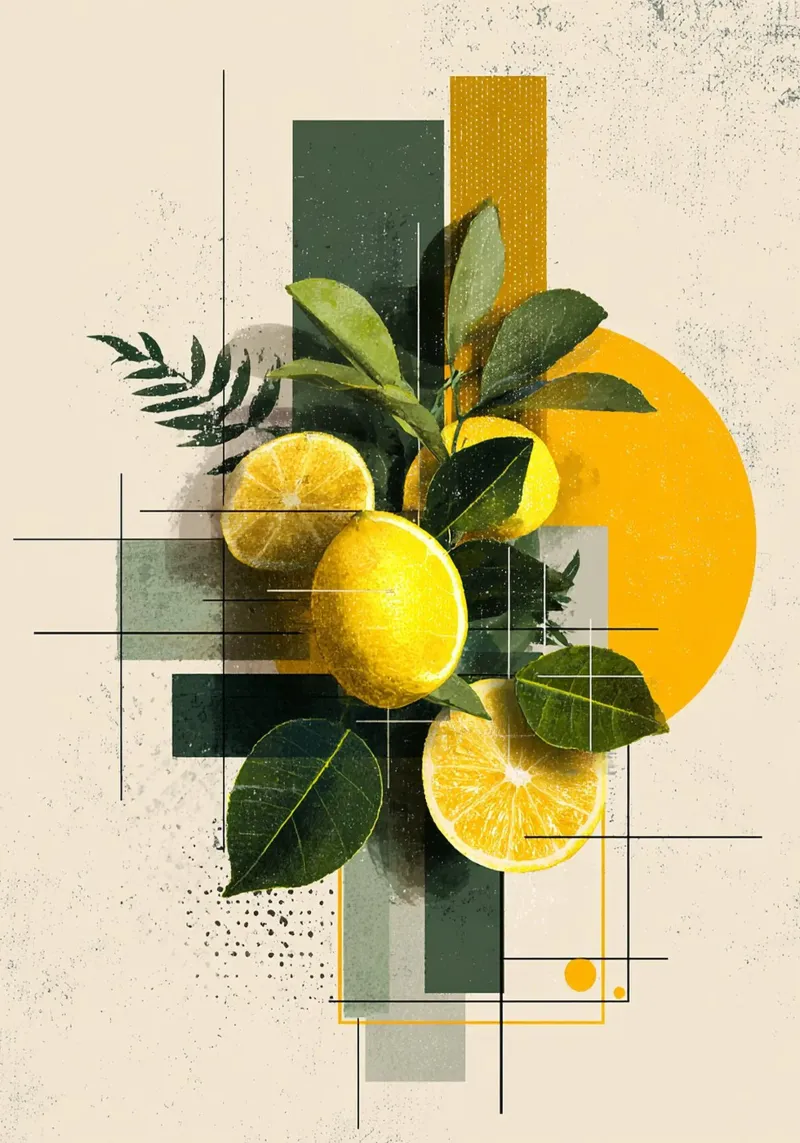 Bauhaus Lemon Geometry alluminio dibond da michi