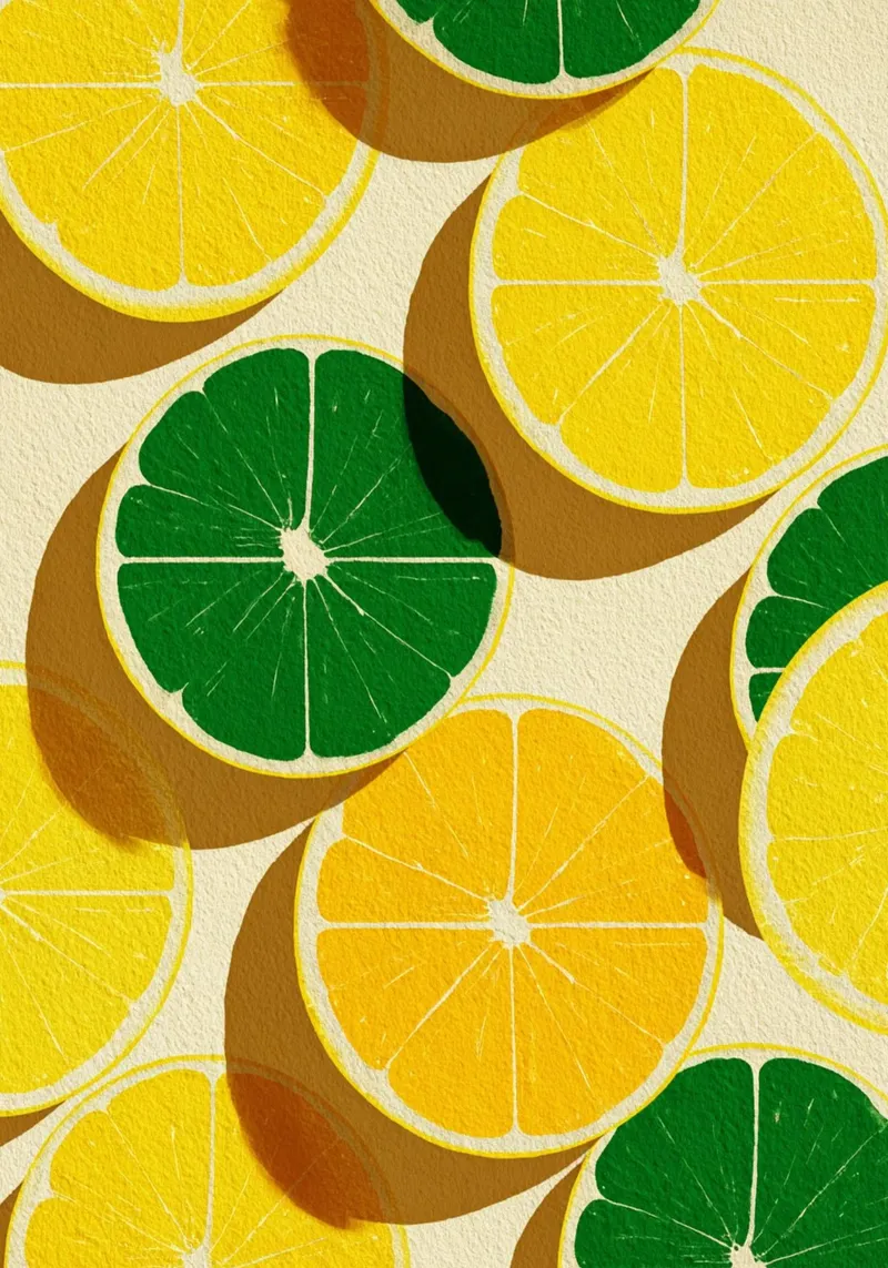 Lemon Slices Pattern canvas van michi