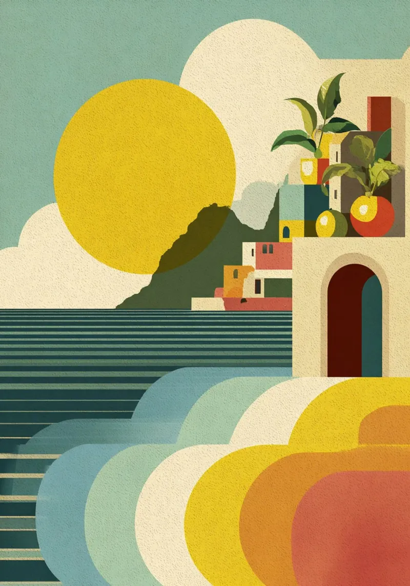 Sunset Over Amalfi poster da michi