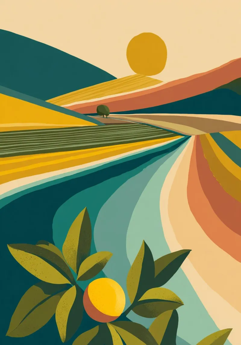 Amalfi Orchard in Golden Light poster da Mosaic Dialogue
