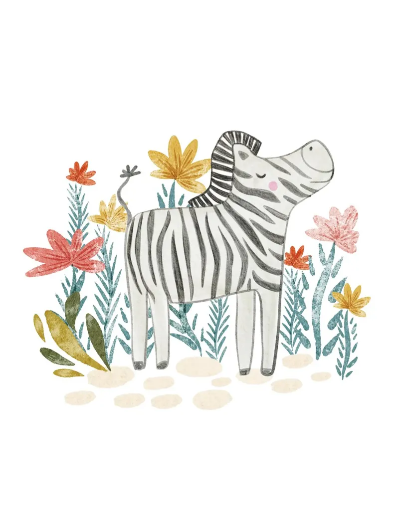 Zebra e fiori carta hahnemühle da Nikitajariwala
