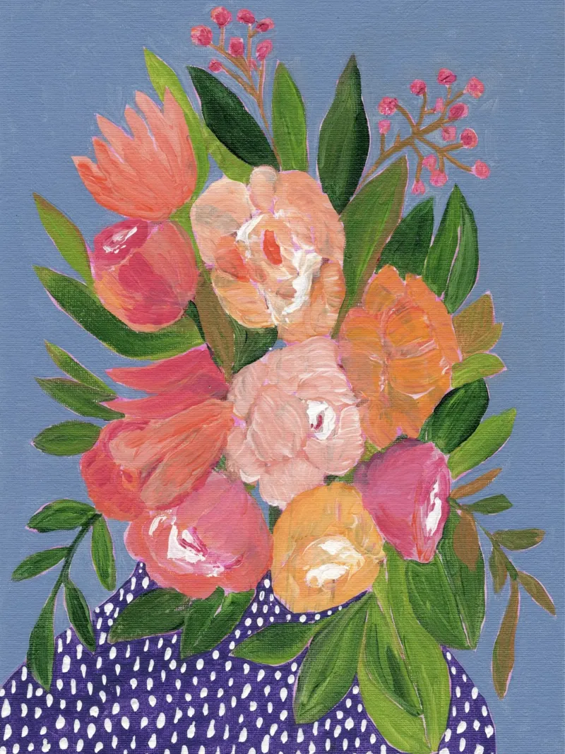 Fiori in acrilico colorati poster con telaio in plastica da Nikitajariwala