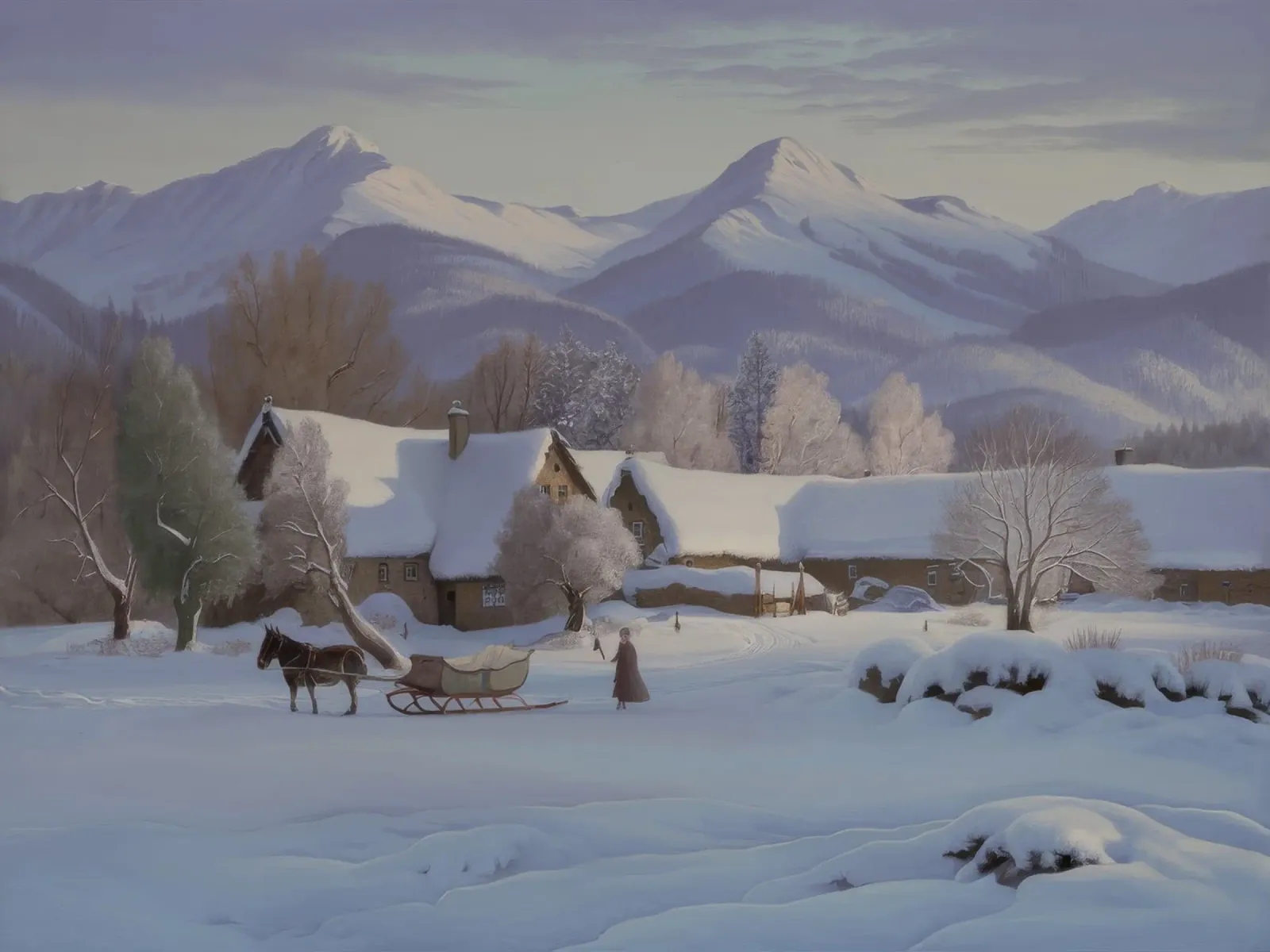 Cabina invernale Haven pellicola backlit da Radiance Landscape