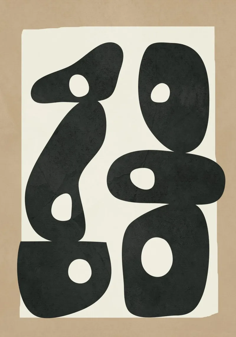Black & White Mid-Century Modern Art 1 pellicola backlit da Nadjaa