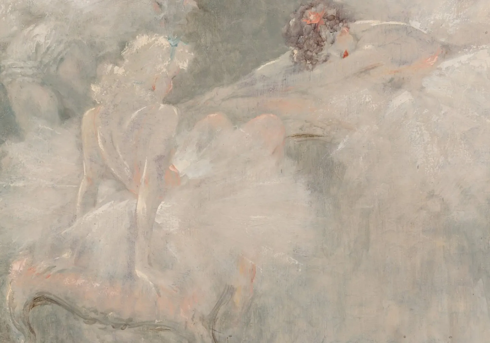 Edgar Degas - Ballerinas Resting - Impressionist Ballet Art canvas with Floater frame by ClubArt
