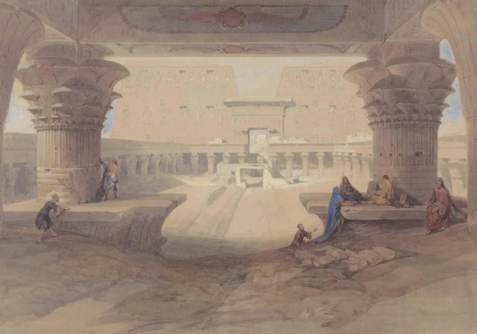 David Roberts - Tempio di Iside, Philae - Arte dell'Antico Egitto pellicola backlit da ClubArt