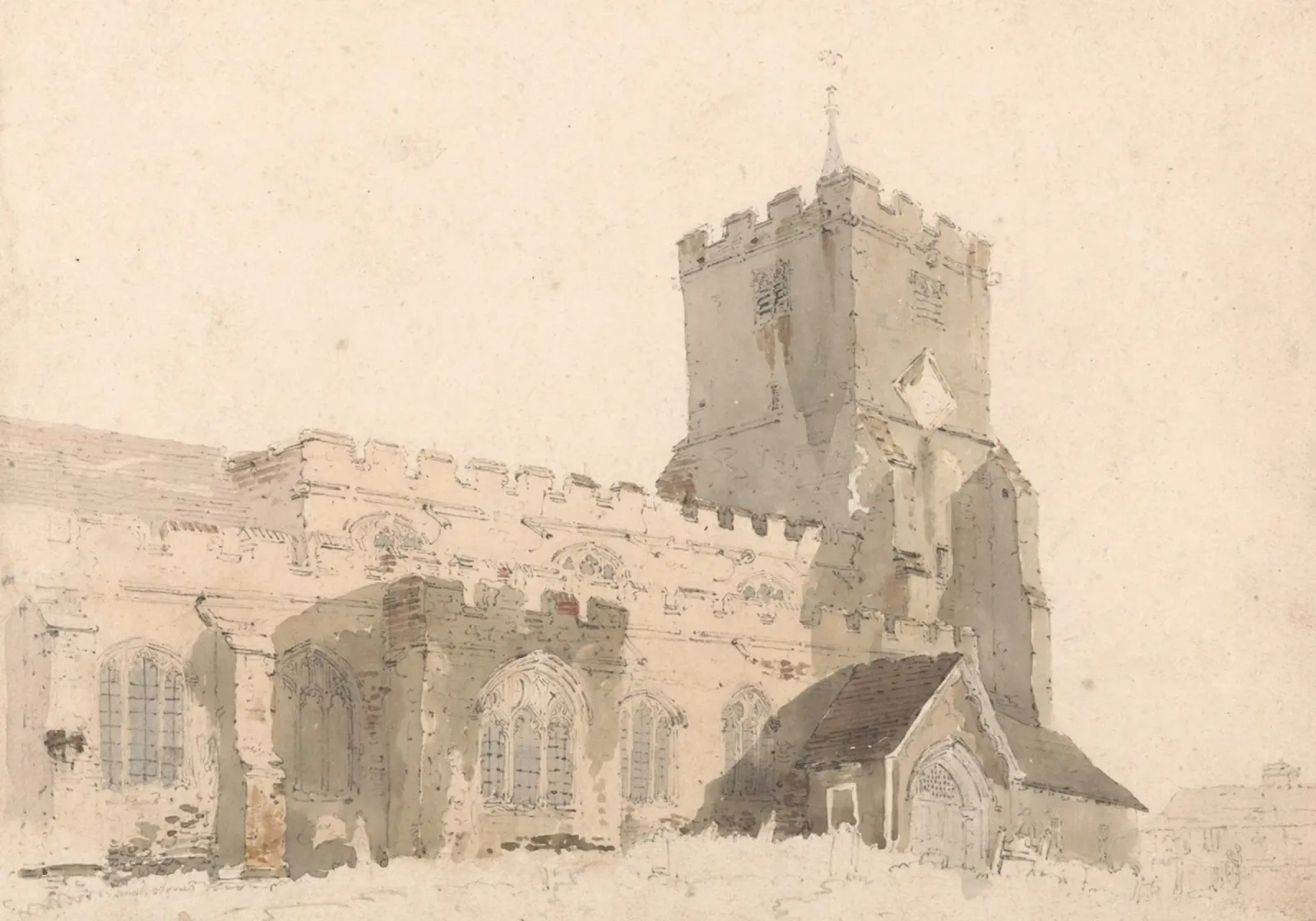J.M.W. Turner - Esterno di una chiesa d'epoca - Arte inglese carta hahnemühle da ClubArt