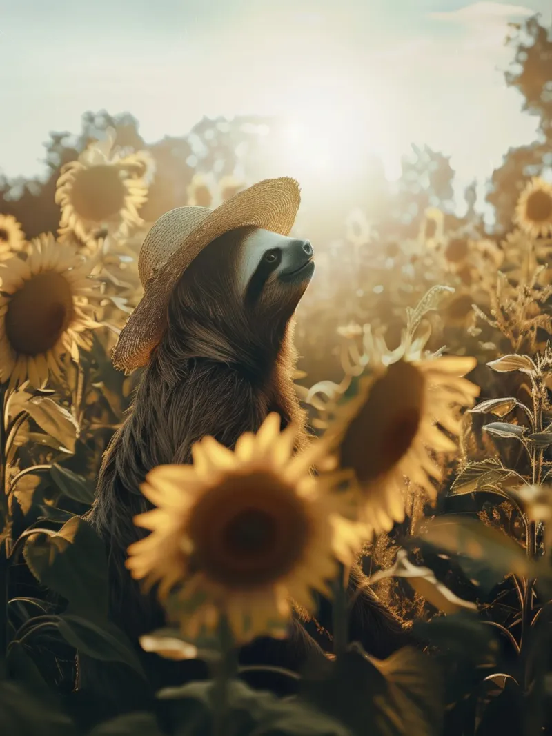 Meditazione bradipo con girasoli pannello forex da SlothStella