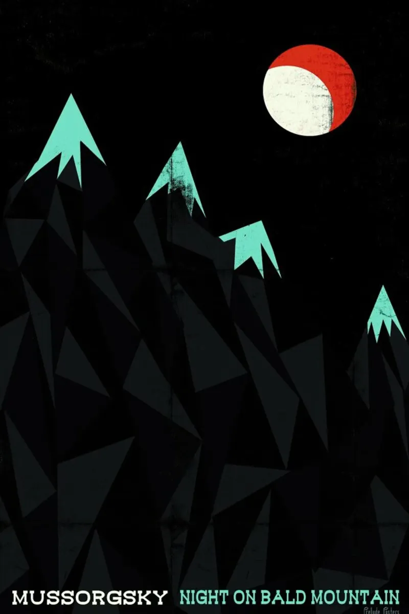 Mussorgsky - Night on Bald Mountain poster con telaio in alluminio da Prelude Posters