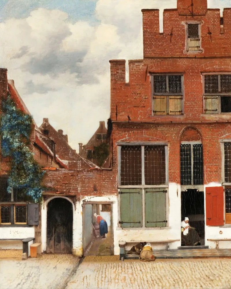 La stradina di Johannes Vermeer (1658 circa) pellicola backlit da Venus Art