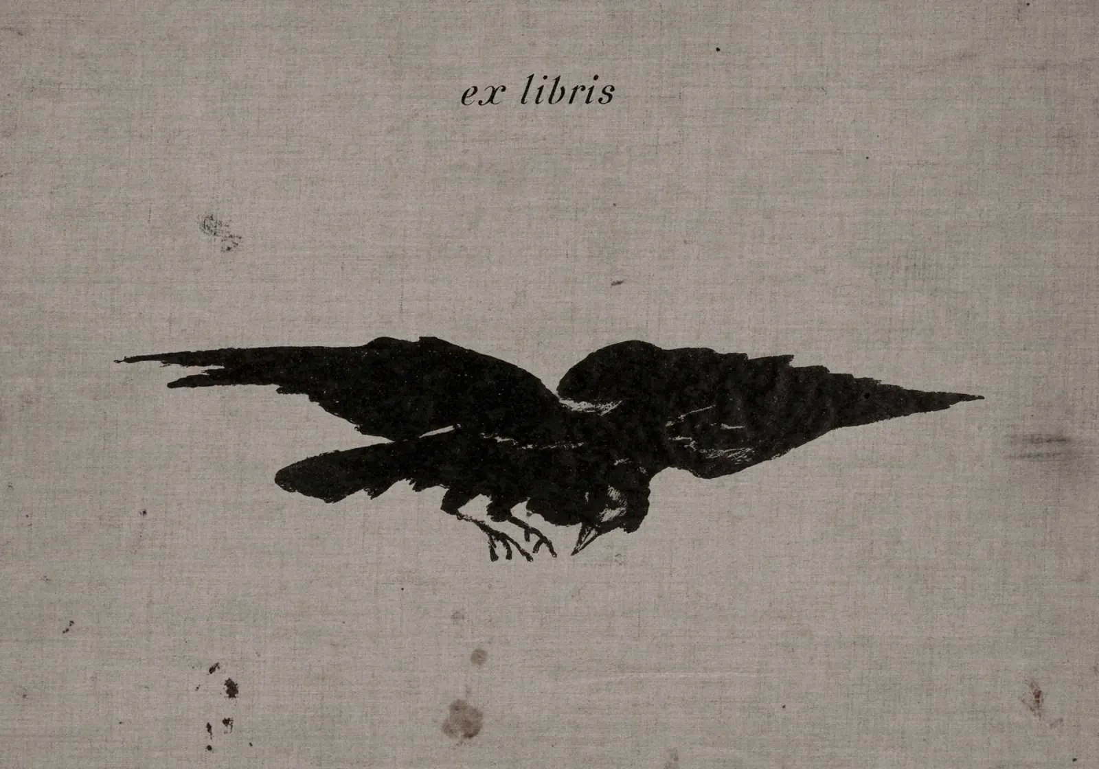 Silueta de cuervo "Ex Libris" - Rótulo gótico de época metacrilato de ClubArt
