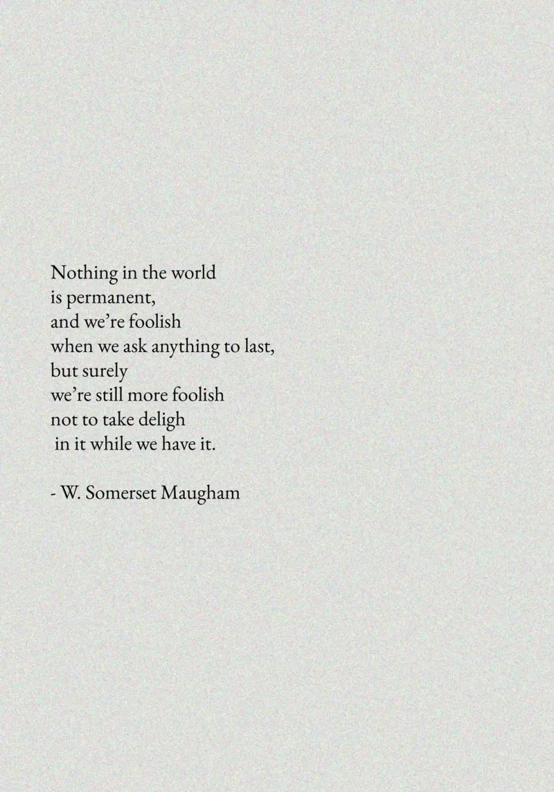 W. Citazione di Somerset Maugham - Vivere il momento Text Art pellicola backlit da ClubArt
