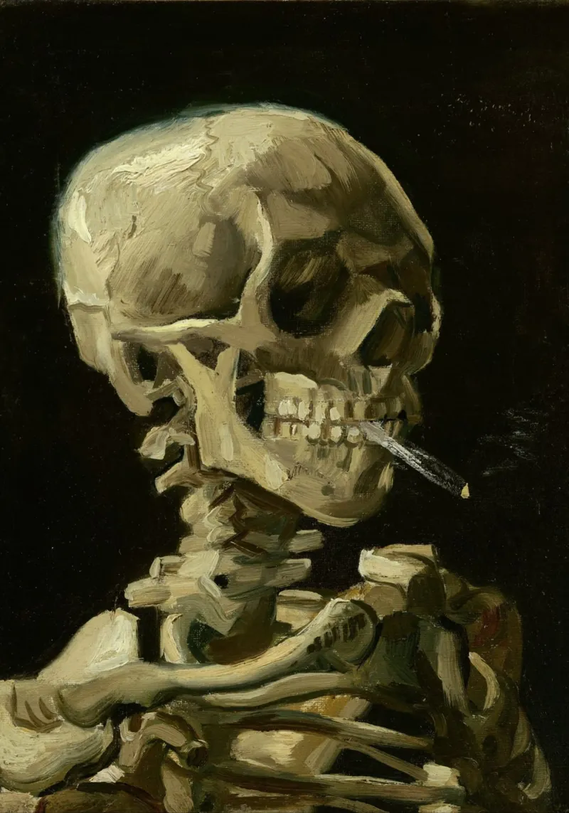 Van Gogh - Teschio con sigaretta - Dark Academia Art pellicola backlit da ClubArt