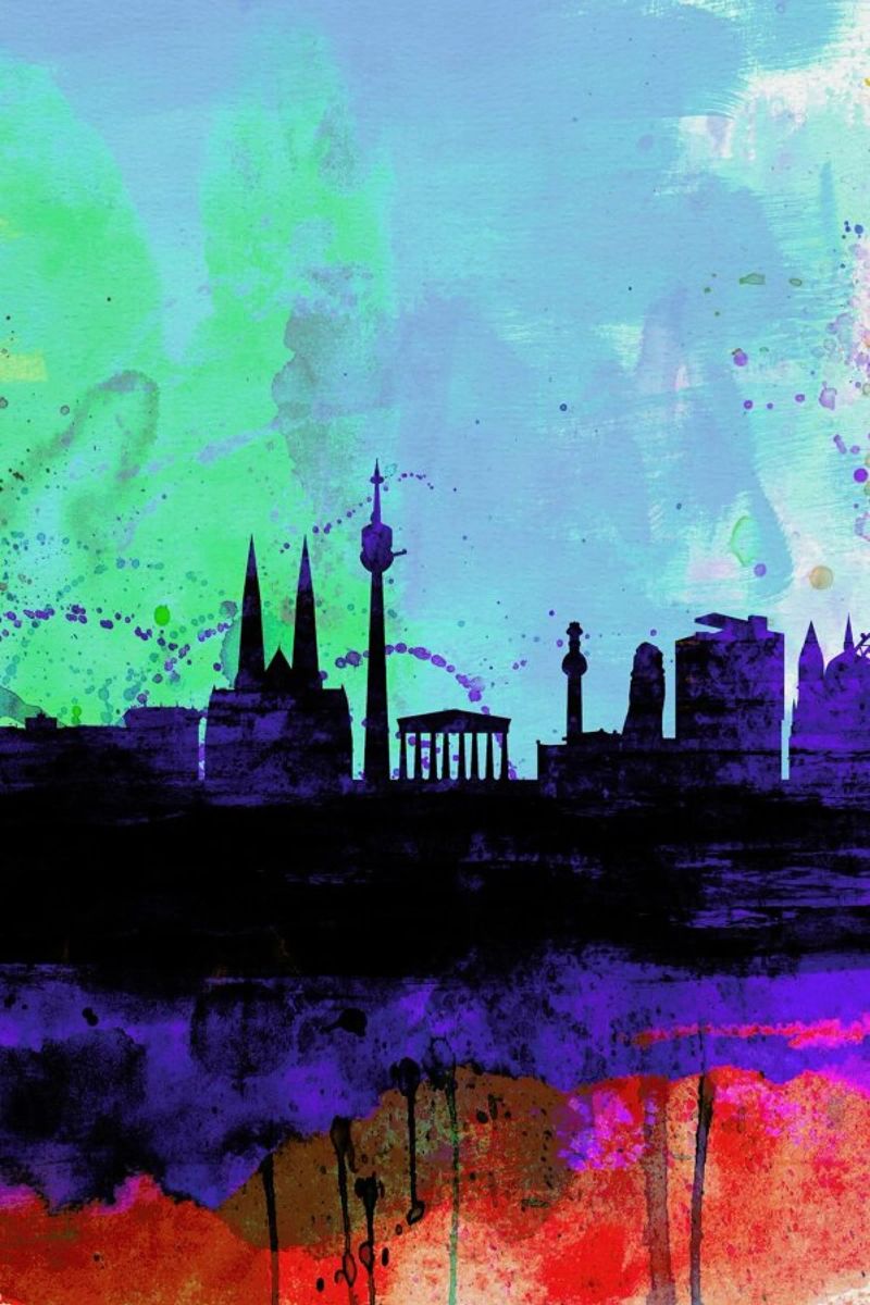 Vienna Watercolor Skyline poster by Naxart