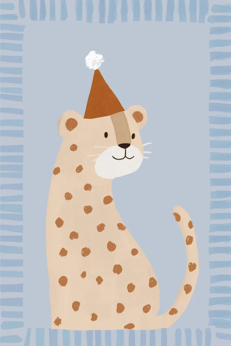 Party Cheetah, Cheetah Nursery Wall Art, Safari Print hahnemühle by Little Lola