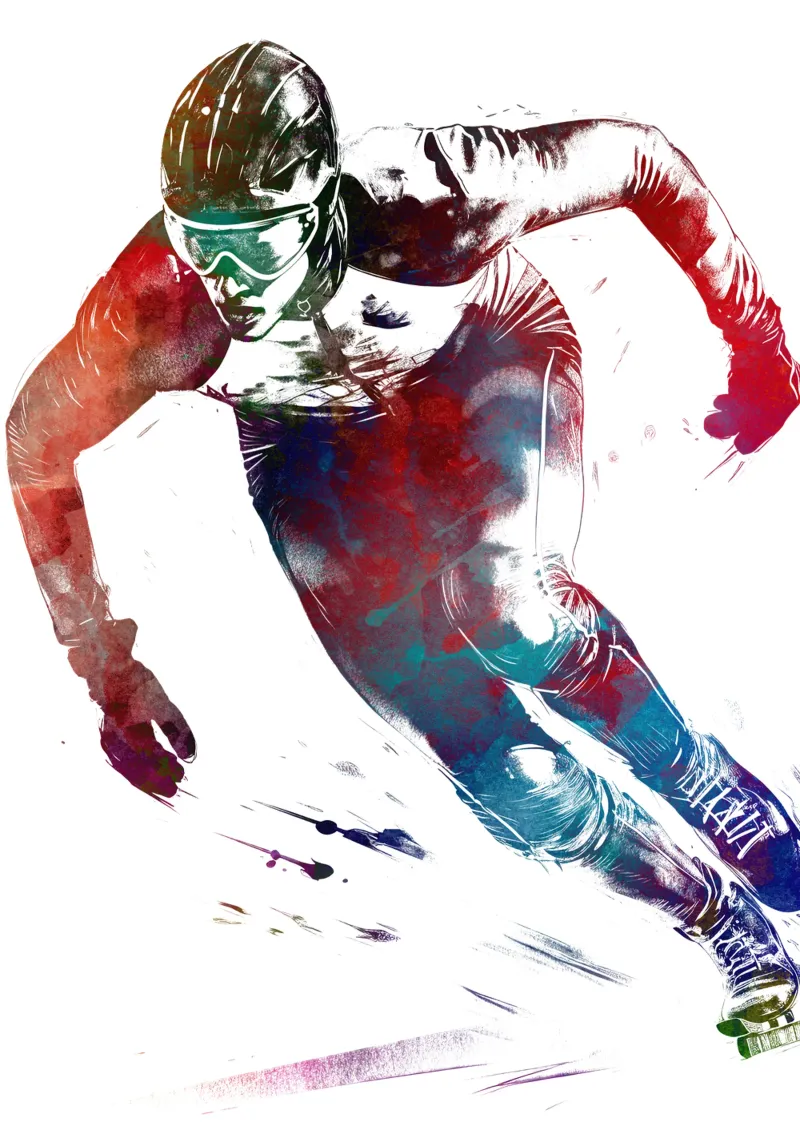 Kunstschaatsen wit canvas met Baklijst van SPORT