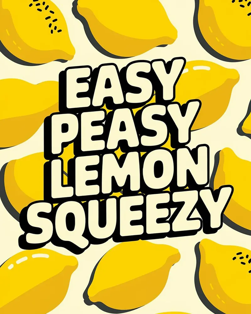 Easy peasy Zitrone quietschvergnügt lustiger Spruch Hahnemühle von RB-Quotes