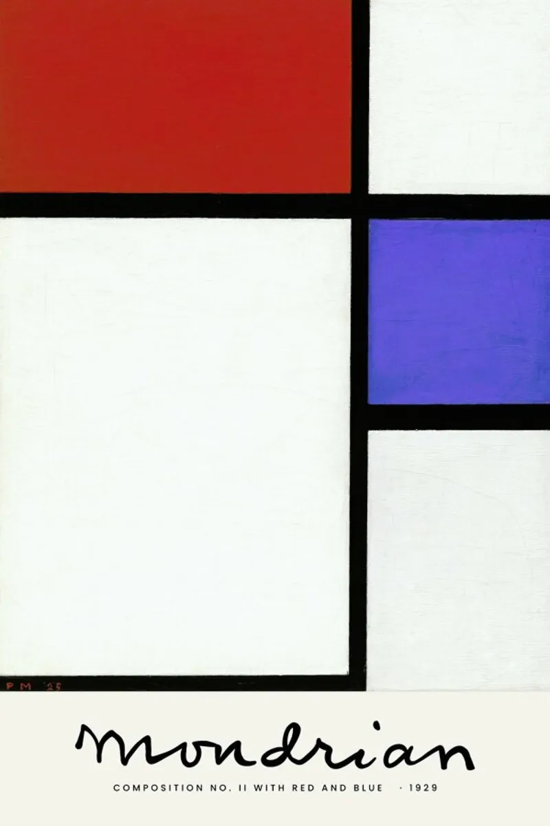 Mondrian – Signed Composition 4 plexiglass da Vintage by JUNIQE