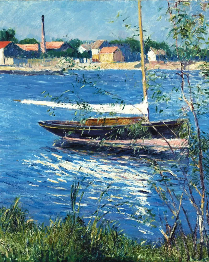Claude Monet’s Boat Moored on the Seine at Argenteuil canvas by Monet Art Prints