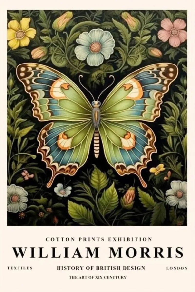 bella farfalla verde william morris pellicola backlit da komo store