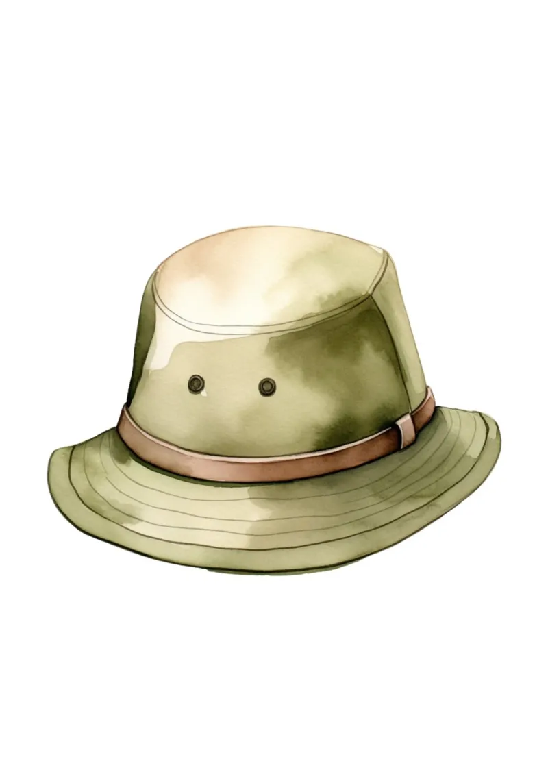 Stampa acquerellata del cappello Safari Adventure - Decorazione per la stanza degli esploratori tela con Cornice a cassetta da ClubArt