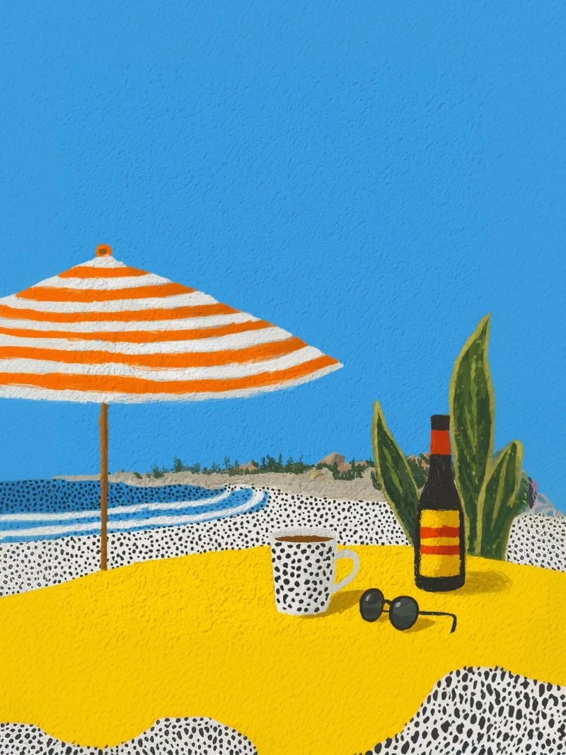 Mediterrane zomerpunten poster van Carinaprint